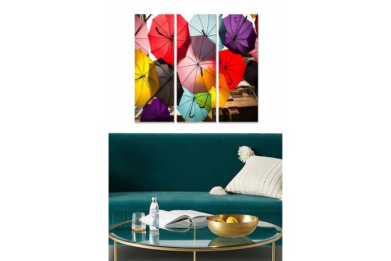 Canvastavla Colorful 3-pk Flerfarget - 22x05 cm - Interiør - Maleri & posters - Lerretsbilder