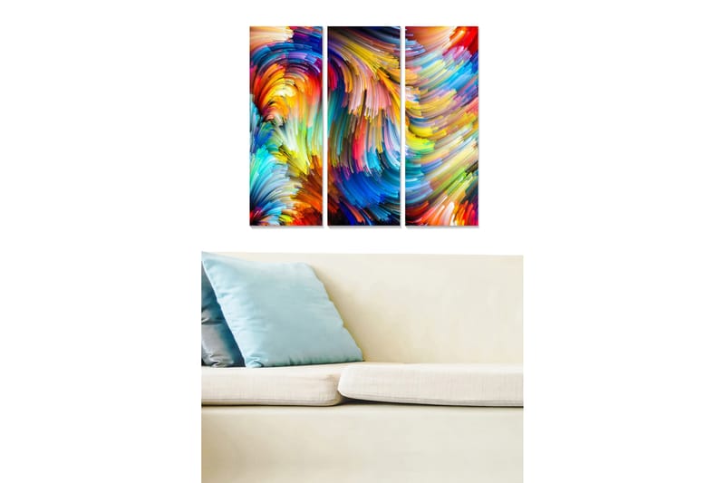 Canvastavla Colorful 3-pk Flerfarget - 22x05 cm - Interiør - Maleri & posters - Lerretsbilder