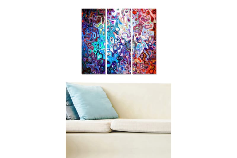 Canvastavla Colorful 3-pk Flerfarget - 22x05 cm - Interiør - Maleri & posters - Lerretsbilder