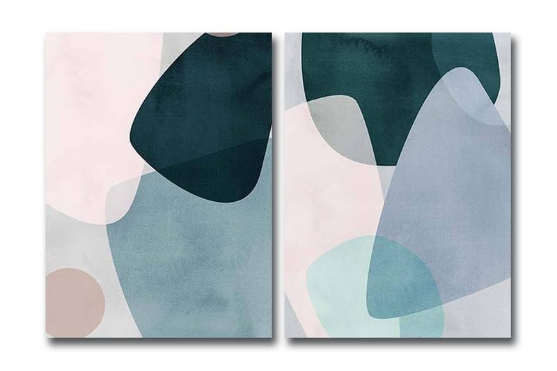 Dekorativ Canvasbilde 2 Deler - Flerfarget - Interiør - Maleri & posters - Lerretsbilder