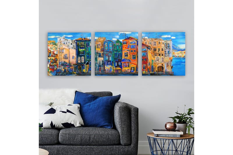 Dekorativ Canvasbilde 3-Deler 30x30 cm, Flerfarget