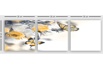 Dekorativ Canvasbilde 3-Deler 30x30 cm - Flerfarget - Interiør - Maleri & posters - Lerretsbilder