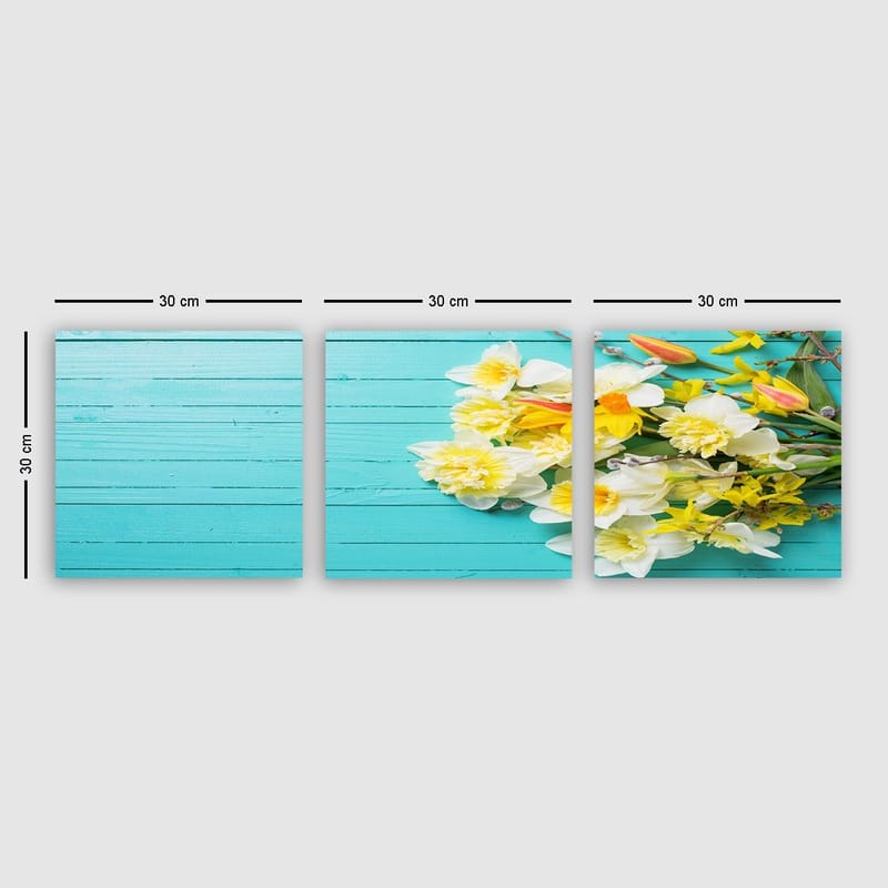 Dekorativ Canvasbilde 3-Deler 30x30 cm, Flerfarget
