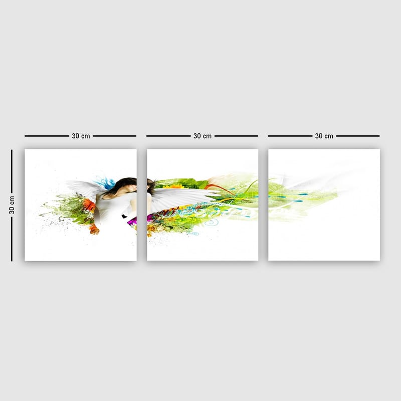 Dekorativ Canvasbilde 3-Deler 30x30 cm - Flerfarget - Interiør - Maleri & posters - Lerretsbilder