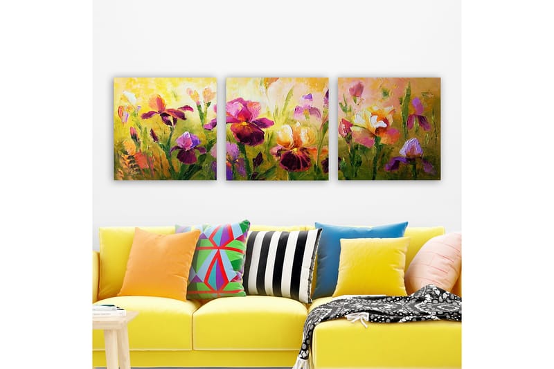Dekorativ Canvasbilde 3-Deler 30x30 cm - Flerfarget - Interiør - Maleri & posters - Lerretsbilder