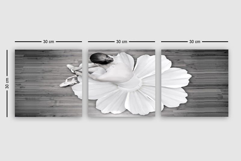 Dekorativ Canvasbilde 3-Deler 30x30 cm - Flerfarget - Interiør - Maleri & posters - Lerretsbilder