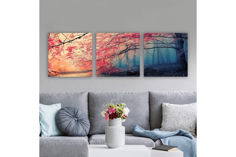 Dekorativ Canvasbilde 3-Deler 30x30 cm - Flerfarget - Interiør - Maleri & posters - Lerretsbilder