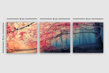 Dekorativ Canvasbilde 3-Deler 30x30 cm - Flerfarget - Interiør - Maleri & posters - Lerretsbilder