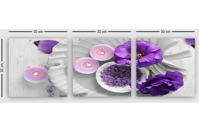 Dekorativ Canvasbilde 3-Deler 30x30 cm - Flerfarget - Interiør - Maleri & posters - Lerretsbilder