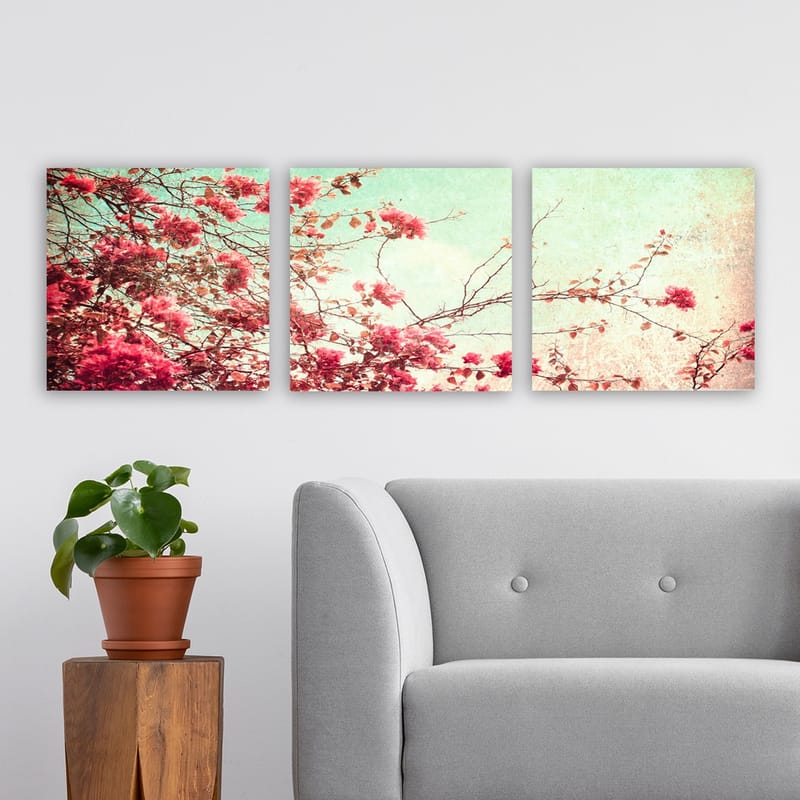 Dekorativ Canvasbilde 3-Deler 30x30 cm - Flerfarget - Interiør - Maleri & posters - Lerretsbilder