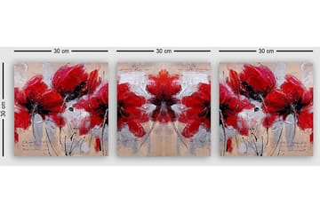 Dekorativ Canvasbilde 3-Deler 30x30 cm - Flerfarget - Interiør - Maleri & posters - Lerretsbilder
