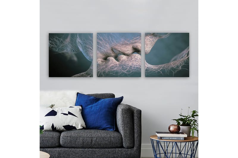 Dekorativ Canvasbilde 3-Deler 30x30 cm - Flerfarget - Interiør - Maleri & posters - Lerretsbilder