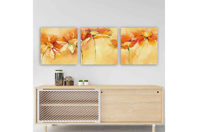Dekorativ Canvasbilde 3-Deler 30x30 cm - Flerfarget - Interiør - Maleri & posters - Lerretsbilder