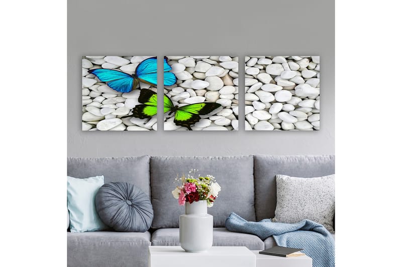 Dekorativ Canvasbilde 3-Deler 30x30 cm - Flerfarget - Interiør - Maleri & posters - Lerretsbilder