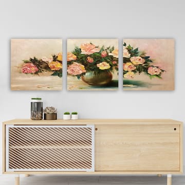 Dekorativ Canvasbilde 3-Deler 30x30 cm - Flerfarget - Interiør - Maleri & posters - Lerretsbilder