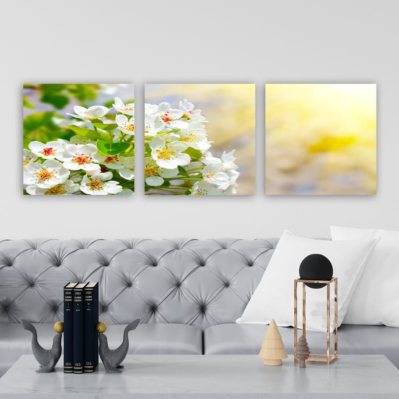 Dekorativ Canvasbilde 3-Deler 30x30 cm - Flerfarget - Interiør - Maleri & posters - Lerretsbilder
