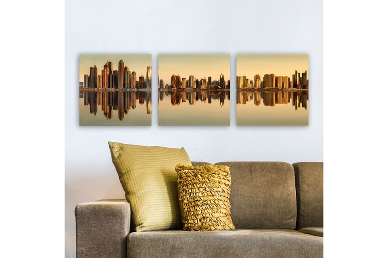 Dekorativ Canvasbilde 3-Deler 30x30 cm - Flerfarget - Interiør - Maleri & posters - Lerretsbilder