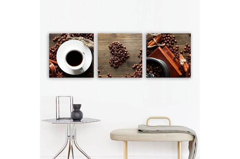 Dekorativ Canvasbilde 3-Deler 30x30 cm - Flerfarget - Interiør - Maleri & posters - Lerretsbilder