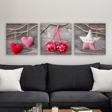 Dekorativ Canvasbilde 3-Deler 30x30 cm - Flerfarget - Interiør - Maleri & posters - Lerretsbilder