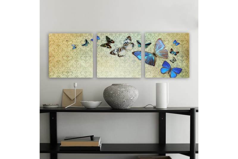 Dekorativ Canvasbilde 3-Deler 30x30 cm - Flerfarget - Interiør - Maleri & posters - Lerretsbilder