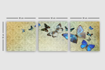 Dekorativ Canvasbilde 3-Deler 30x30 cm - Flerfarget - Interiør - Maleri & posters - Lerretsbilder