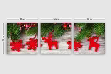 Dekorativ Canvasbilde 3-Deler 30x30 cm - Flerfarget - Interiør - Maleri & posters - Lerretsbilder