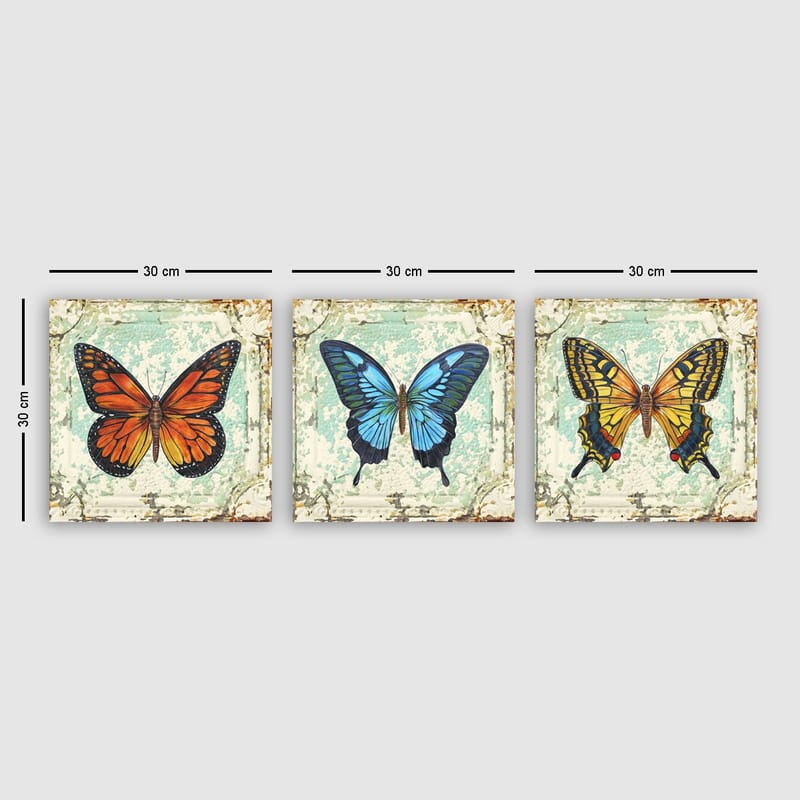 Dekorativ Canvasbilde 3-Deler 30x30 cm - Flerfarget - Interiør - Maleri & posters - Lerretsbilder