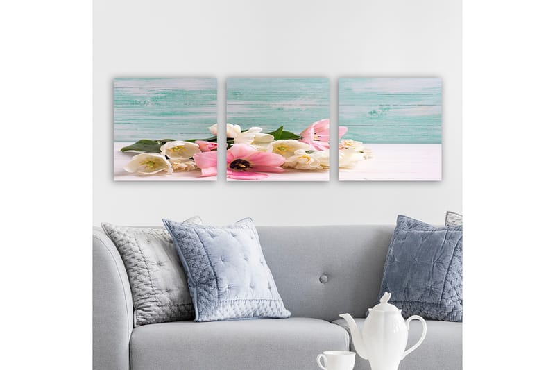 Dekorativ Canvasbilde 3-Deler 30x30 cm - Flerfarget - Interiør - Maleri & posters - Lerretsbilder