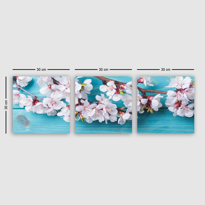 Dekorativ Canvasbilde 3-Deler 30x30 cm - Flerfarget - Interiør - Maleri & posters - Lerretsbilder