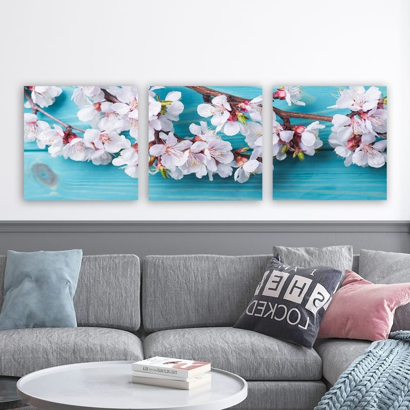 Dekorativ Canvasbilde 3-Deler 30x30 cm - Flerfarget - Interiør - Maleri & posters - Lerretsbilder
