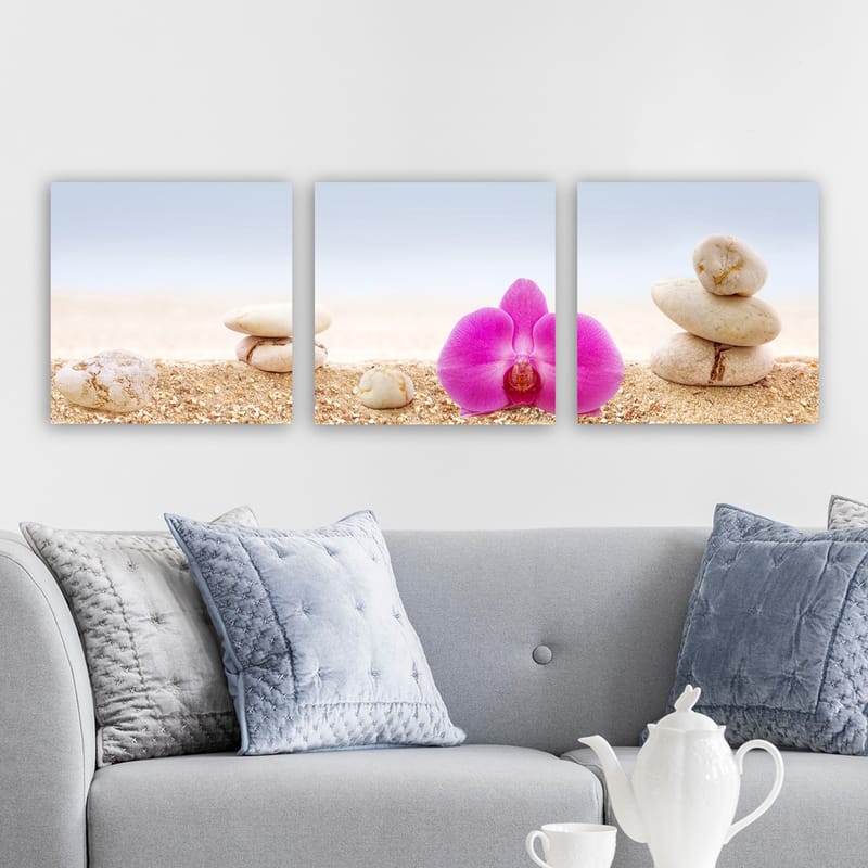 Dekorativ Canvasbilde 3-Deler 30x30 cm - Flerfarget - Interiør - Maleri & posters - Lerretsbilder