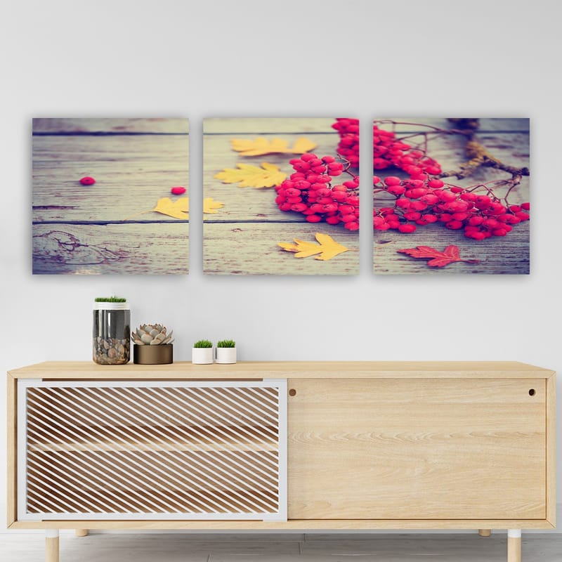 Dekorativ Canvasbilde 3-Deler 30x30 cm - Flerfarget - Interiør - Maleri & posters - Lerretsbilder