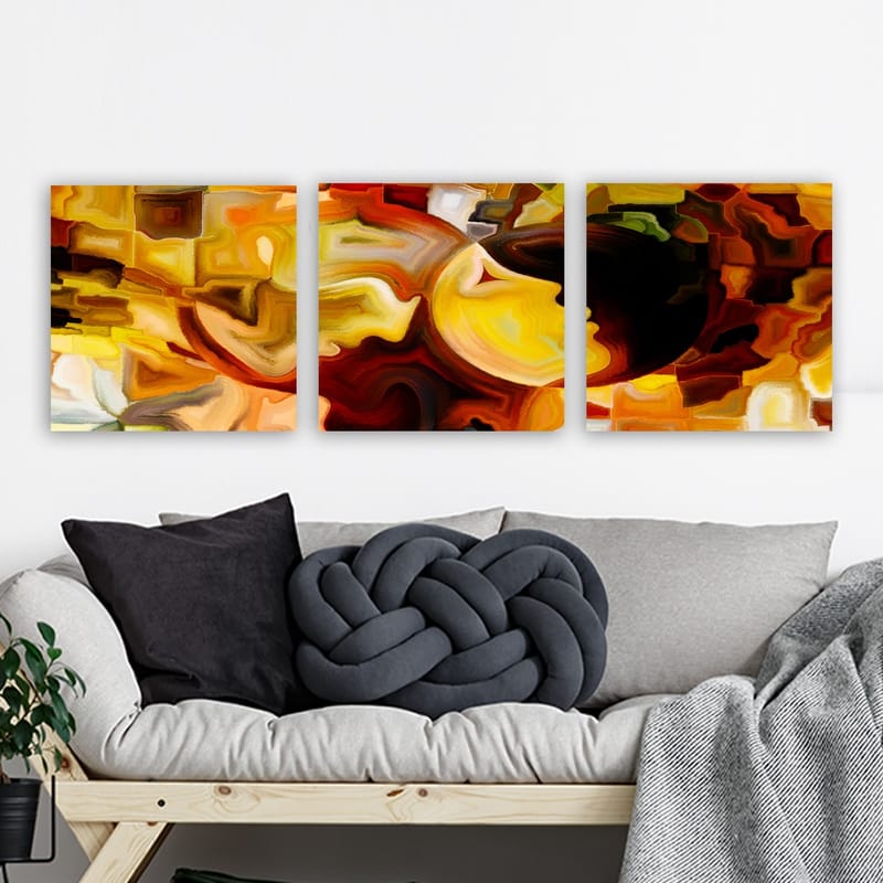 Dekorativ Canvasbilde 3-Deler 30x30 cm - Flerfarget - Interiør - Maleri & posters - Lerretsbilder