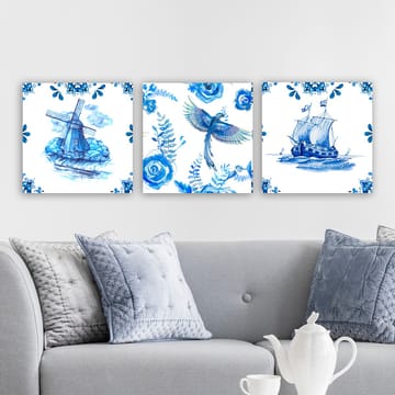 Dekorativ Canvasbilde 3-Deler 30x30 cm - Flerfarget - Interiør - Maleri & posters - Lerretsbilder
