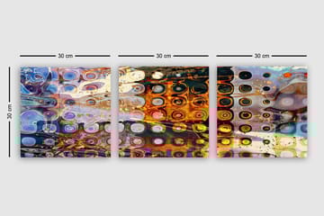 Dekorativ Canvasbilde 3-Deler 30x30 cm - Flerfarget - Interiør - Maleri & posters - Lerretsbilder