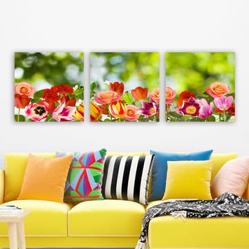 Dekorativ Canvasbilde 3-Deler 30x30 cm - Flerfarget - Interiør - Maleri & posters - Lerretsbilder