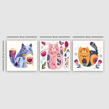 Dekorativ Canvasbilde 3-Deler 30x30 cm - Flerfarget - Interiør - Maleri & posters - Lerretsbilder
