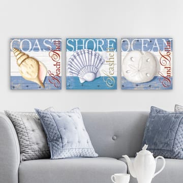 Dekorativ Canvasbilde 3-Deler 30x30 cm - Flerfarget - Interiør - Maleri & posters - Lerretsbilder