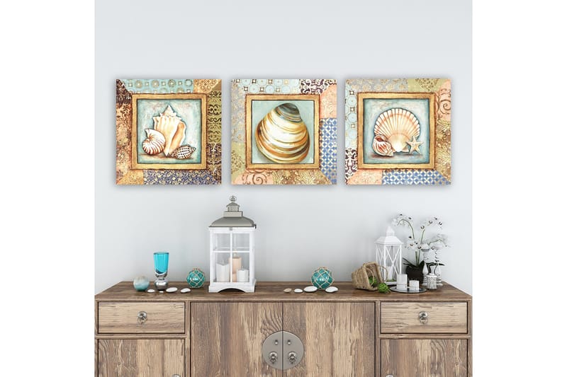 Dekorativ Canvasbilde 3-Deler 30x30 cm, Flerfarget