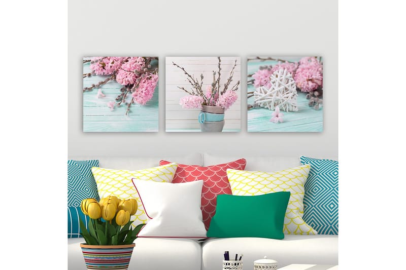 Dekorativ Canvasbilde 3-Deler 30x30 cm, Flerfarget
