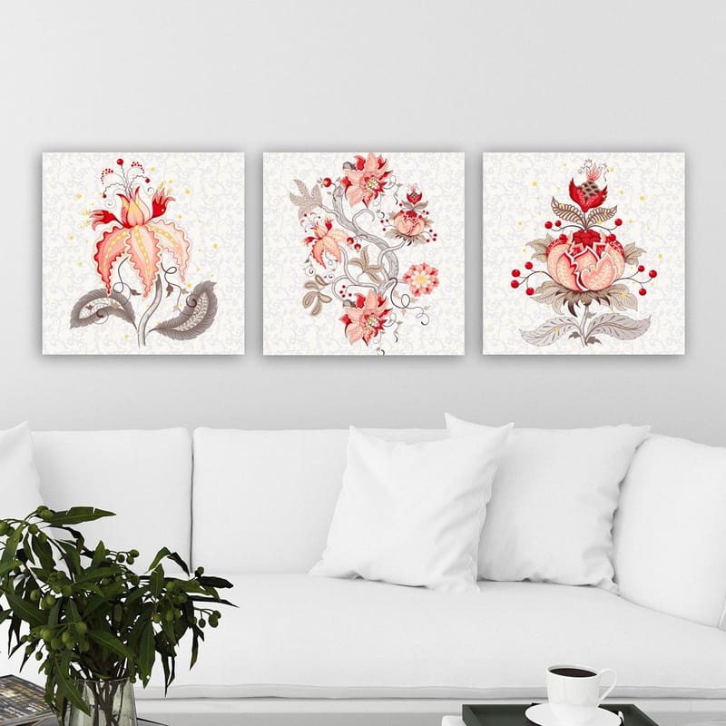 Dekorativ Canvasbilde 3-Deler 30x30 cm, Flerfarget