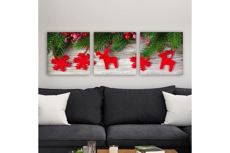 Dekorativ Canvasbilde 3-Deler 30x30 cm, Flerfarget