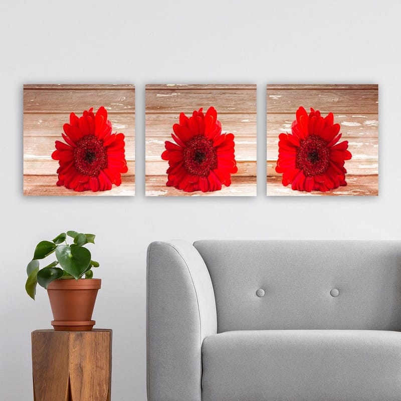 Dekorativ Canvasbilde 3-Deler 30x30 cm - Flerfarget - Interiør - Maleri & posters - Lerretsbilder