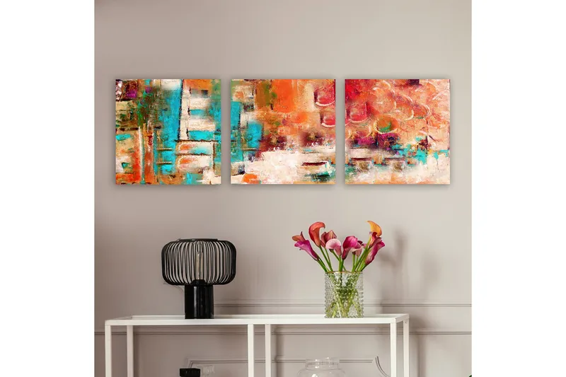Dekorativ Canvasbilde 3-Deler 30x30 cm, Flerfarget