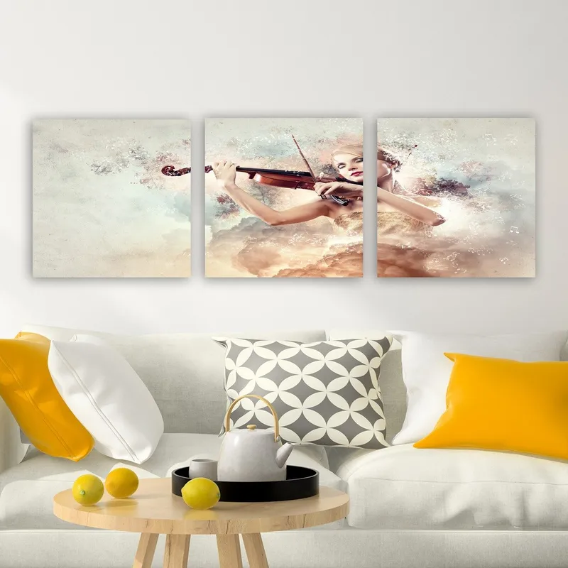 Dekorativ Canvasbilde 3-Deler 30x30 cm - Flerfarget - Interiør - Maleri & posters - Lerretsbilder