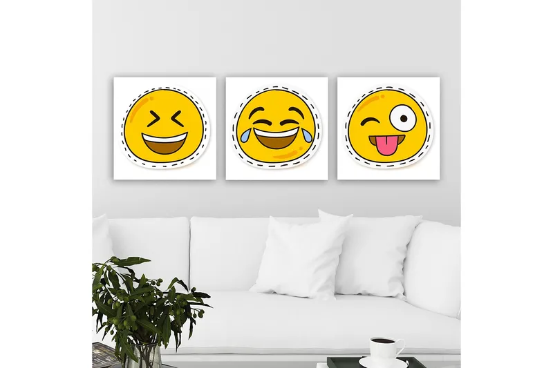 Dekorativ Canvasbilde 3-Deler 30x30 cm, Flerfarget