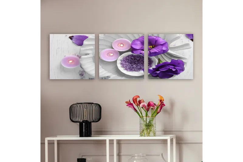 Dekorativ Canvasbilde 3-Deler 30x30 cm, Flerfarget