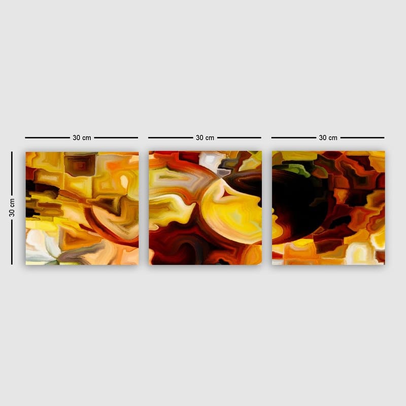 Dekorativ Canvasbilde 3-Deler 30x30 cm, Flerfarget