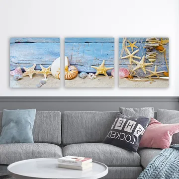 Dekorativ Canvasbilde 3-Deler 30x30 cm - Flerfarget - Interiør - Maleri & posters - Lerretsbilder