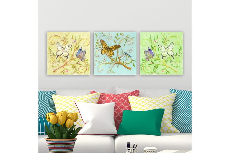 Dekorativ Canvasbilde 3-Deler 30x30 cm, Flerfarget